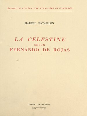 cover image of La Célestine selon Fernando de Rojas
